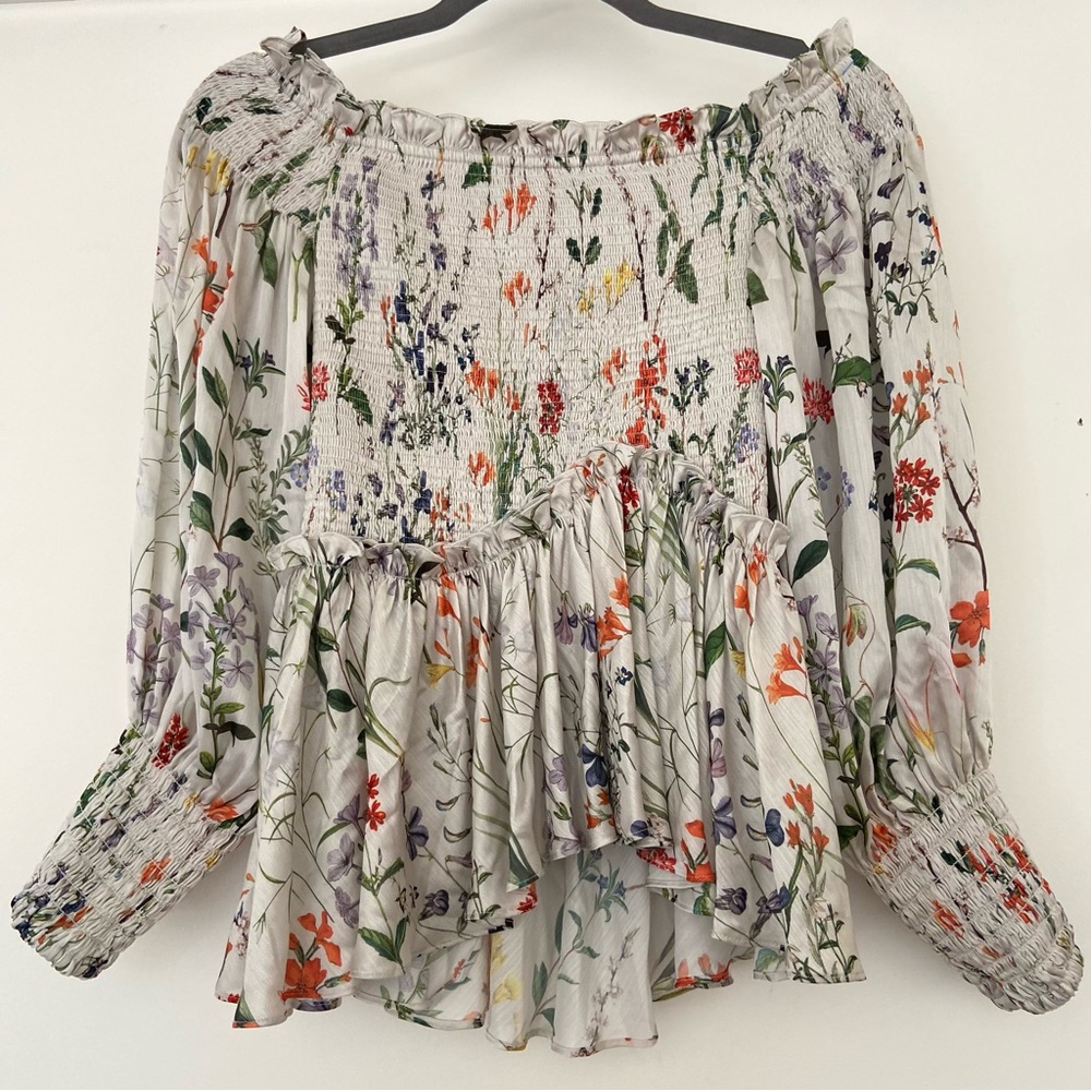 Revolve Alexis Top Womens S Floral Smocked Fairy Coquette Cottagecore Prairie